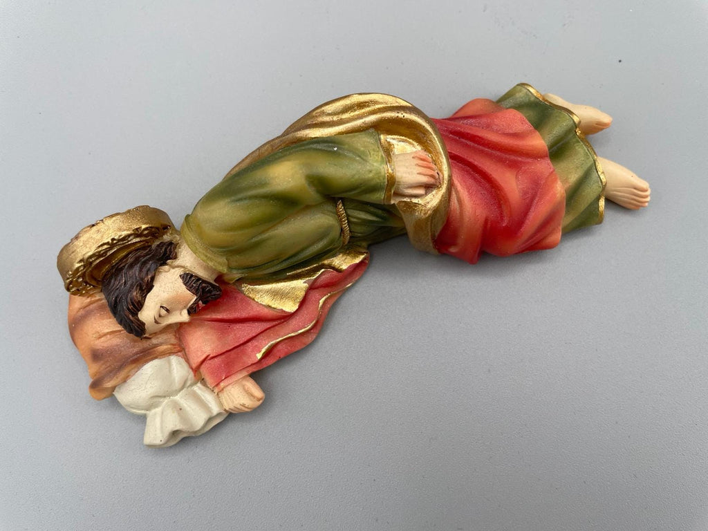 手塗り眠れる聖ヨセフ像 – 12.8 cm