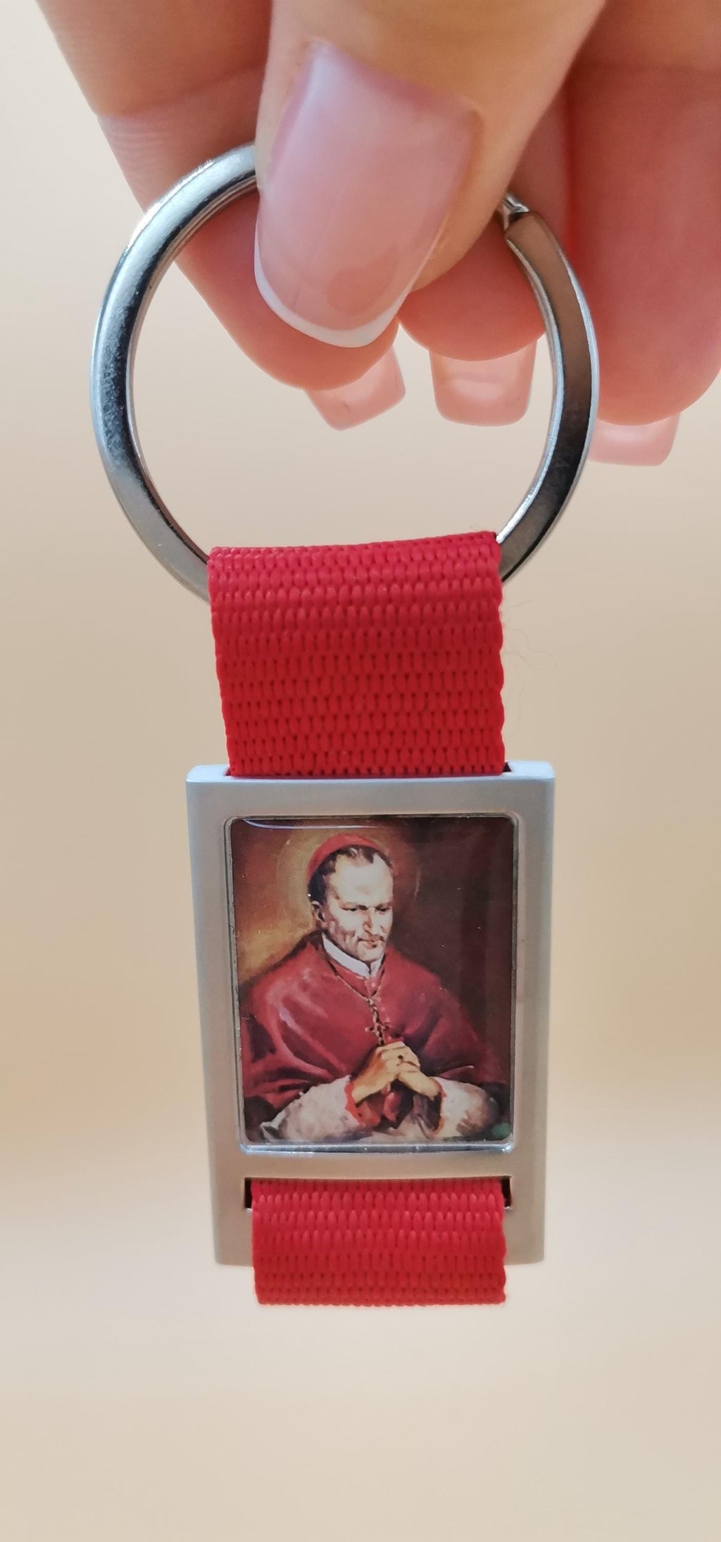 Schlüsselanhänger San Carlo Borromeo aus Edelstahl
