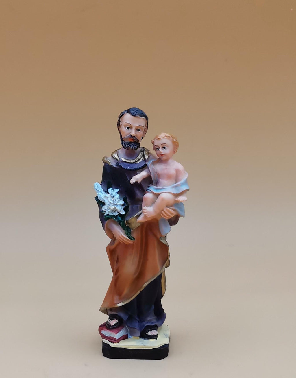 Statuette de Saint Joseph en résine peinte à la main – 11 cm