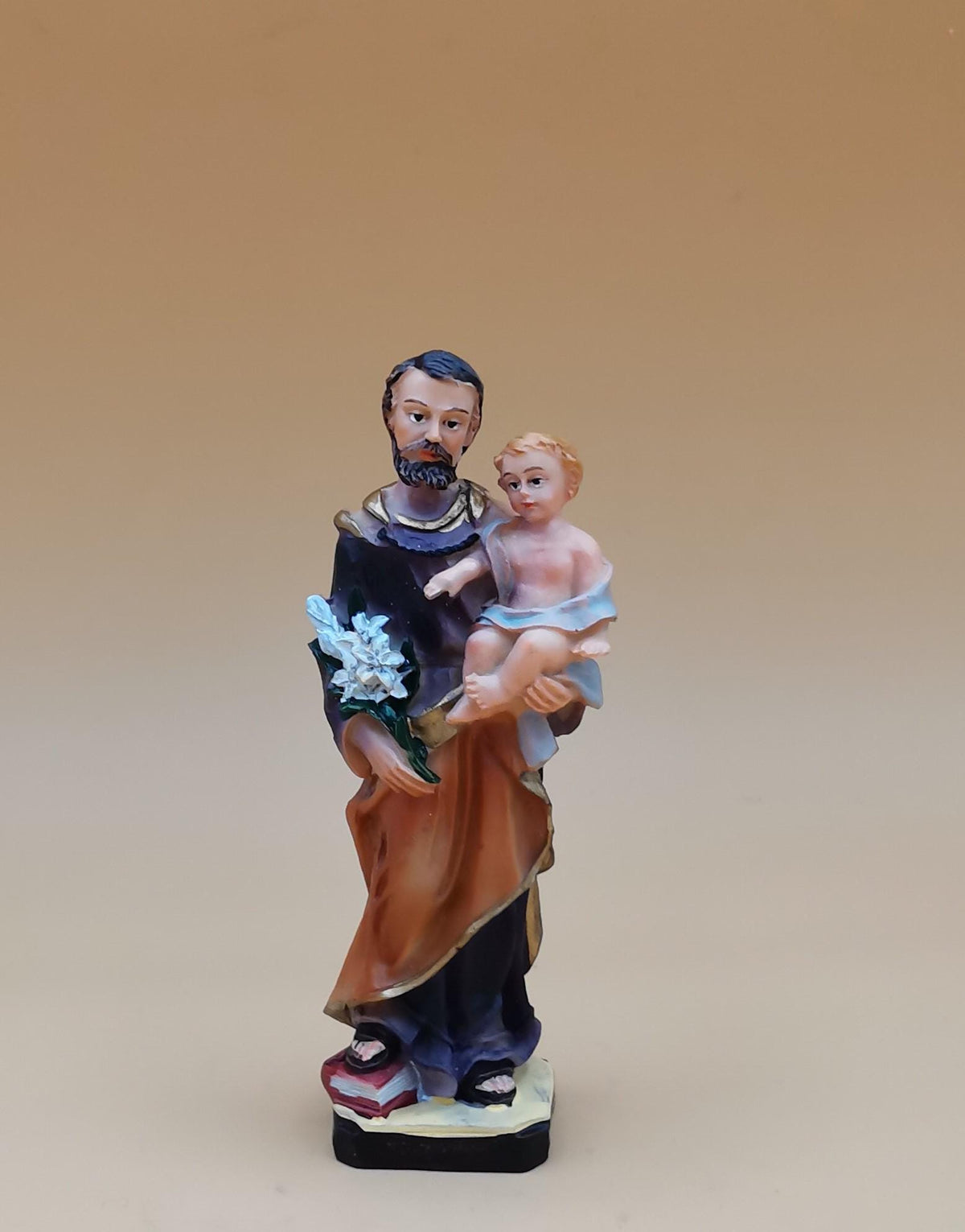 Statuette de Saint Joseph en résine peinte à la main – 11 cm