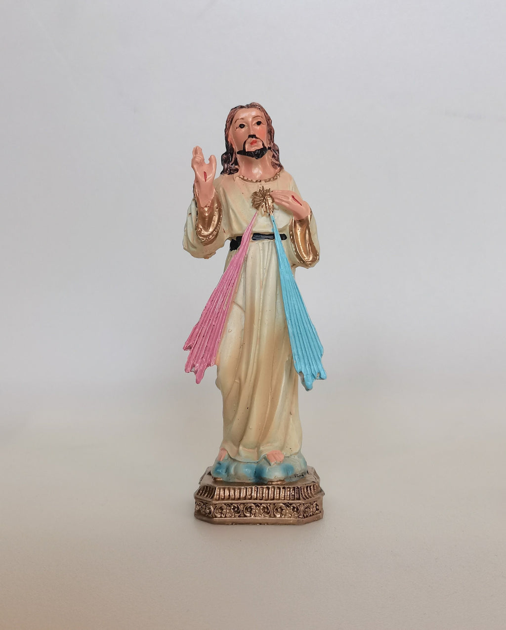 Statue Barmherziger Jesus aus handbemaltem Kunstharz – 12 cm
