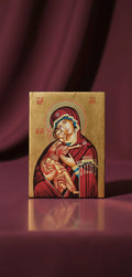 Icona Bizantina Madonna della Tenerezza (Eleousa) 10x14 cm – Foglia Oro