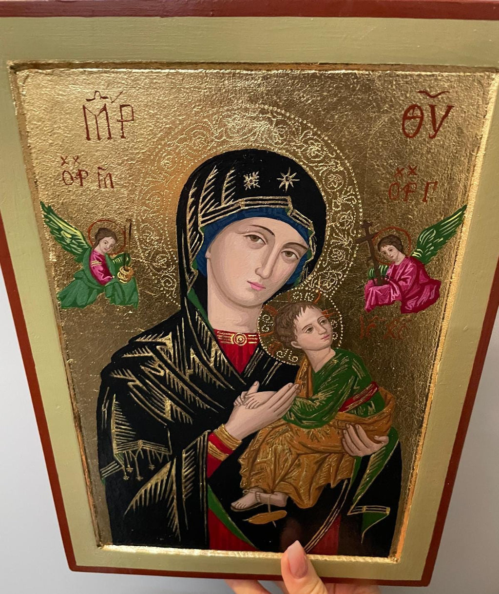 Icona Sacra Madonna del Perpetuo Soccorso 22x30 cm – Betulla, Made in Italy