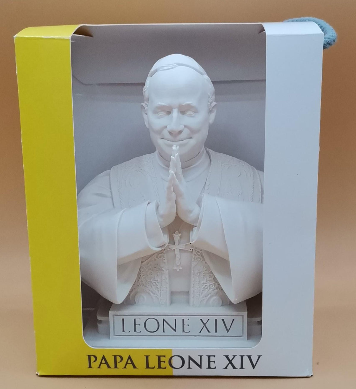 Busto Papa Leone XIV in Preghiera 20 cm – Statua in Resina