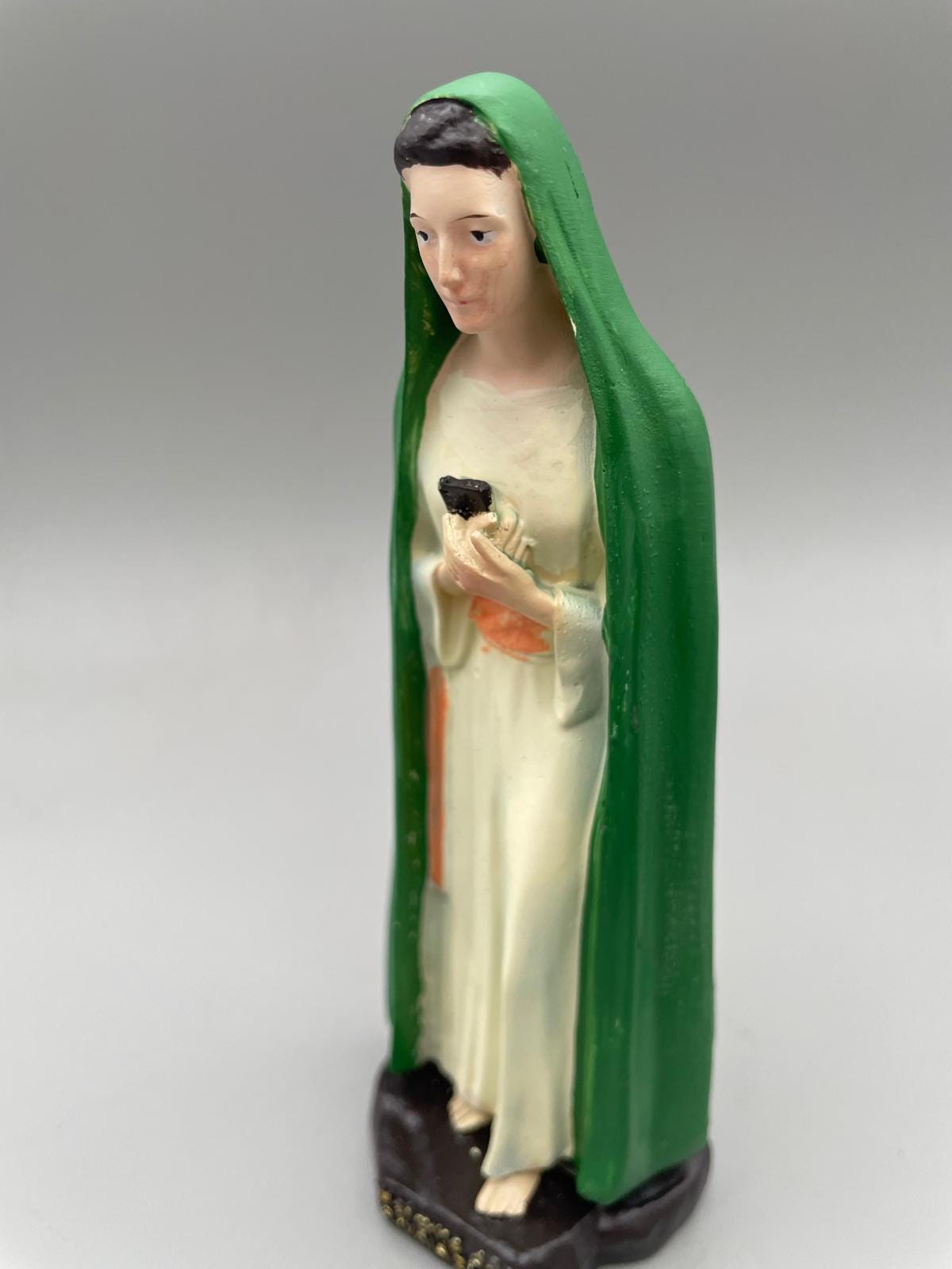 Statue Madonna der Offenbarung in Tre Fontane – handbemalt, H 15 cm