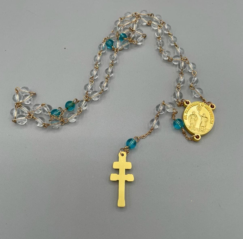 Rosario con Croce Dorata e Medaglia di San Rocco e dei Santi Faustino e Giovita