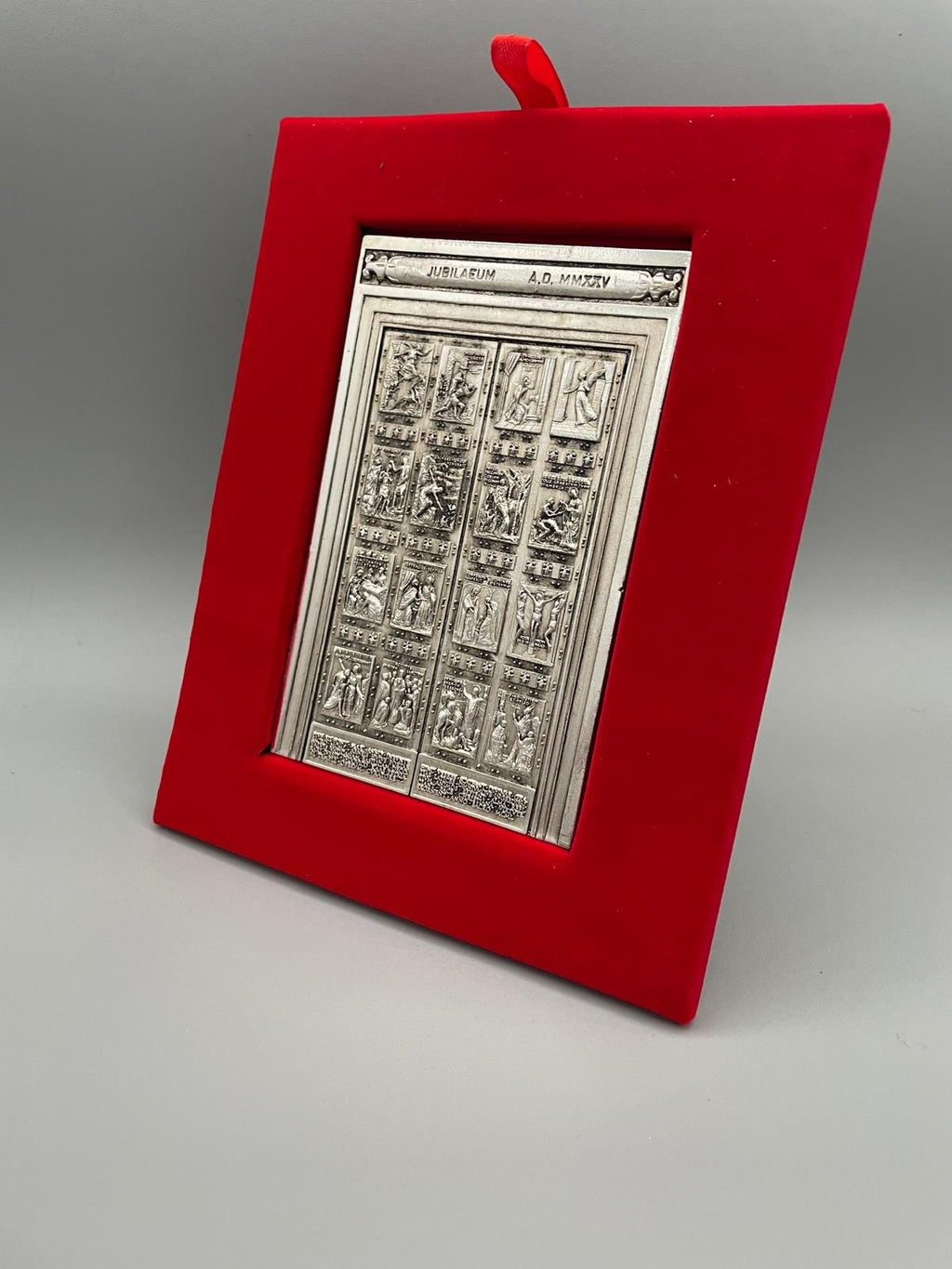 Porte Sainte Saint-Pierre Jubilé 2025 – Plaque Argentée en Coffret 9x14 cm