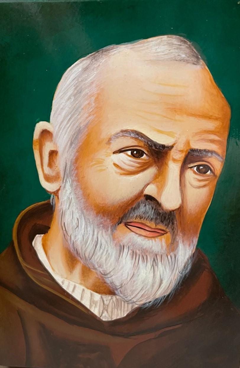 Icona di Padre Pio 10x14 cm – Dipinta a Mano