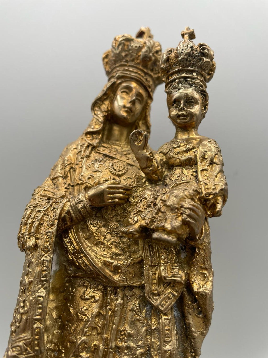 24K Gold-Plated Bronze Our Lady of Consolation Statue – Lost Wax (0717-09)