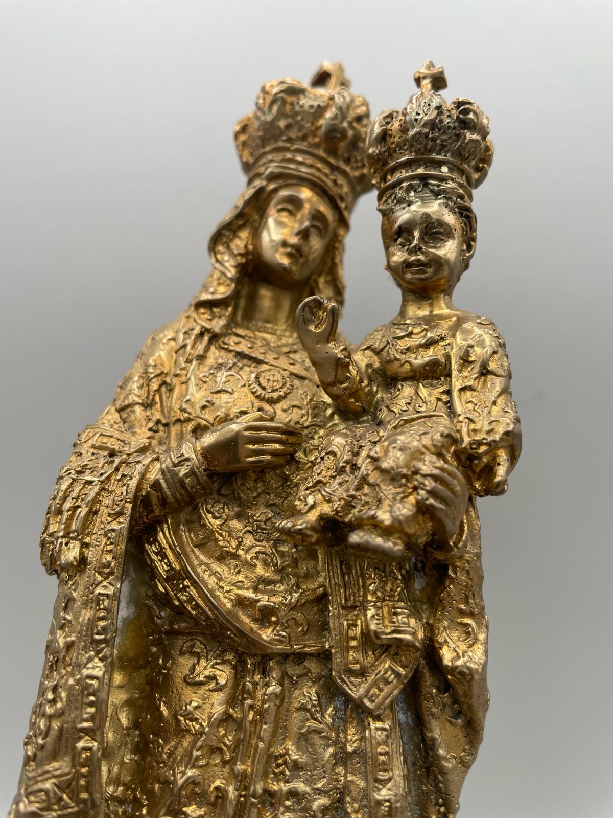 24K Gold-Plated Bronze Our Lady of Consolation Statue – Lost Wax (0717-09)