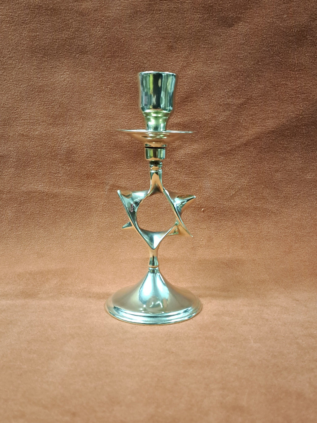 Candelabro ebraico da tavolo ottone lucido cm 16
