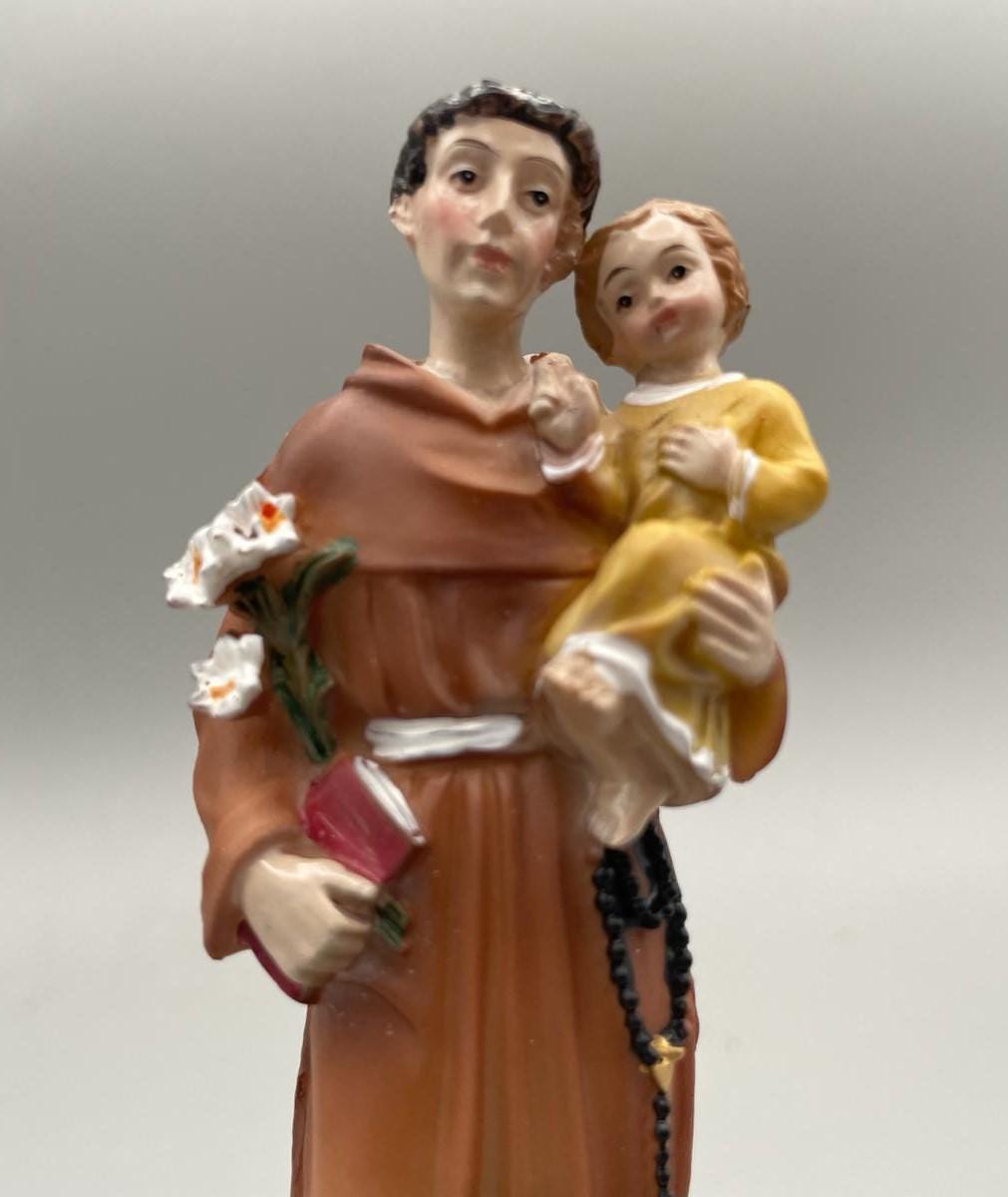 聖アントニオ・パドヴァと幼子イエスの樹脂製像 – 12cm
