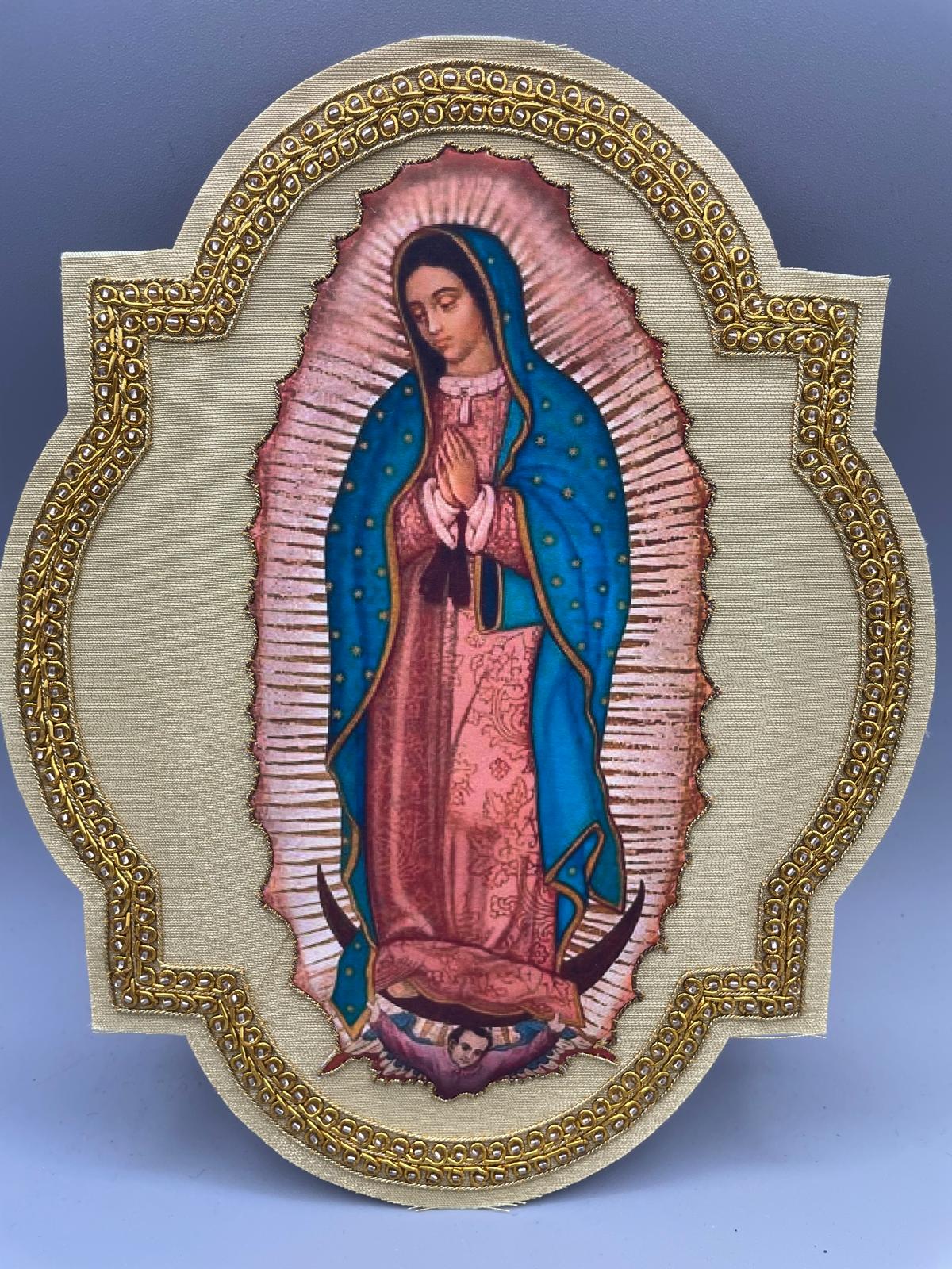 Quadro Ricamato con Filo Oro – Vergine di Guadalupe