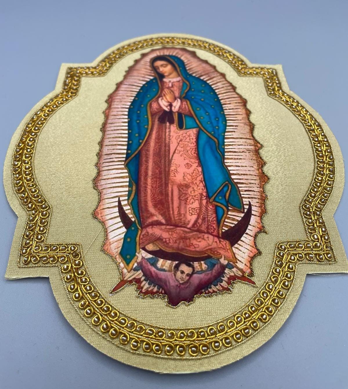 Quadro Ricamato con Filo Oro – Vergine di Guadalupe