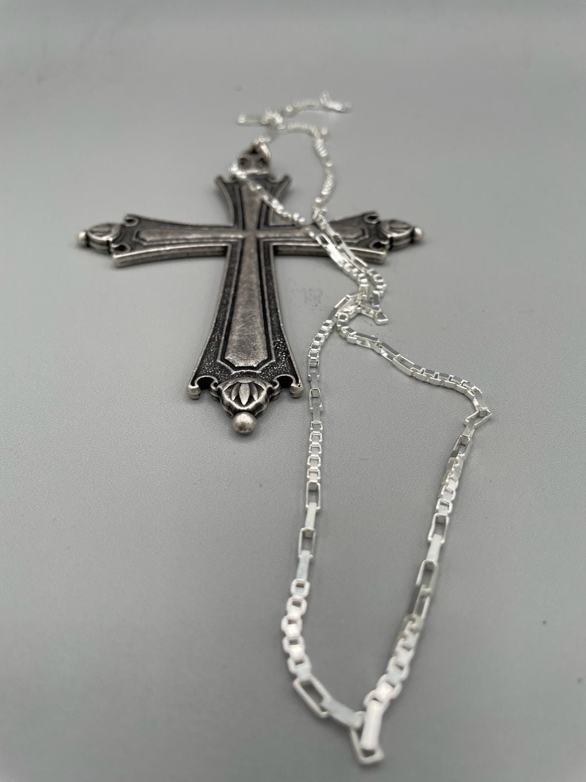 Catena in argento con croce replica Papa Leone – 60 cm