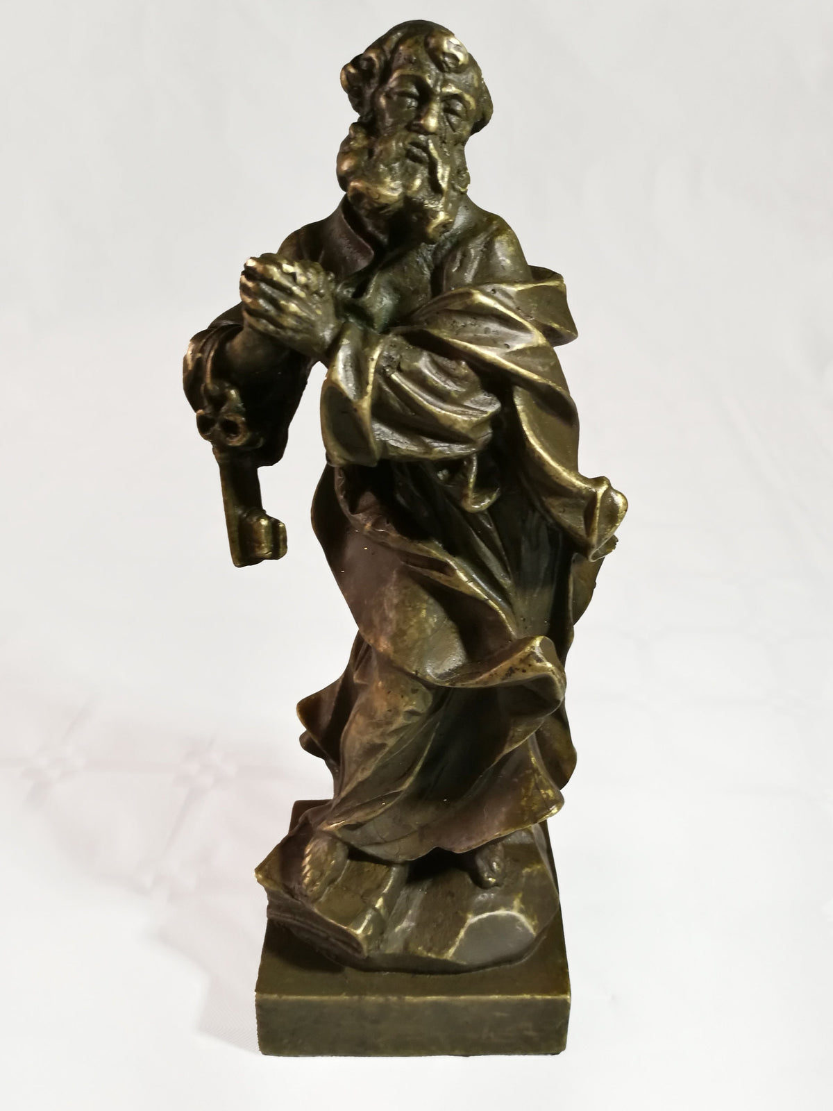 Statua San Pietro in Bronzo a Cera Persa – 20 cm, Made in Italy
