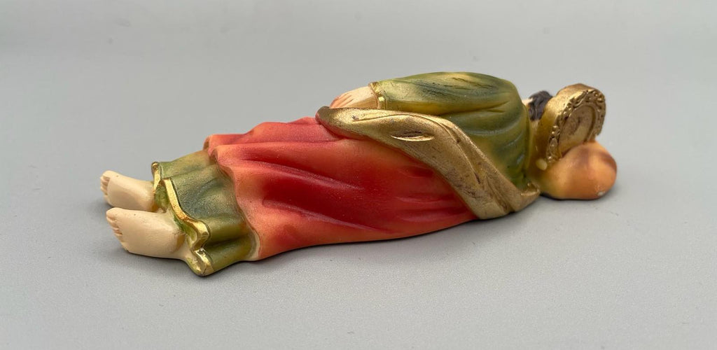 手塗り眠れる聖ヨセフ像 – 12.8 cm