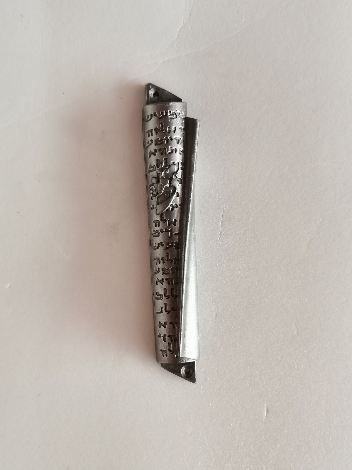 Mezuzah Tonda in Metallo Argentato 14 cm