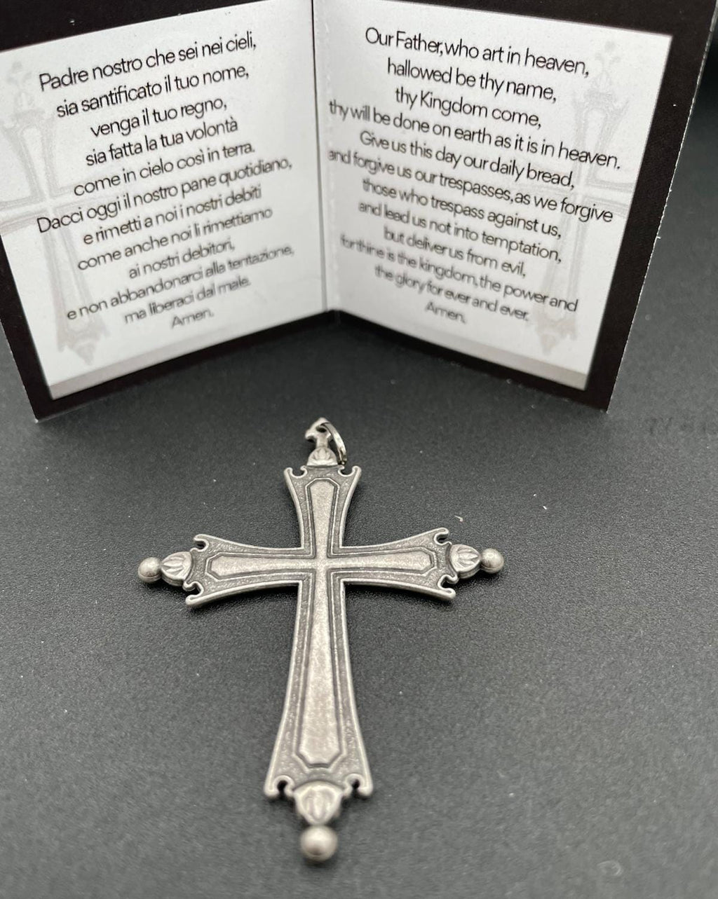 Croix pectorale du pape Léon XIV en argent ancien – 8 x 6 cm – 15 g