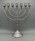 Menorah a sette bracci argento lucido placcata nickel – H 30 cm