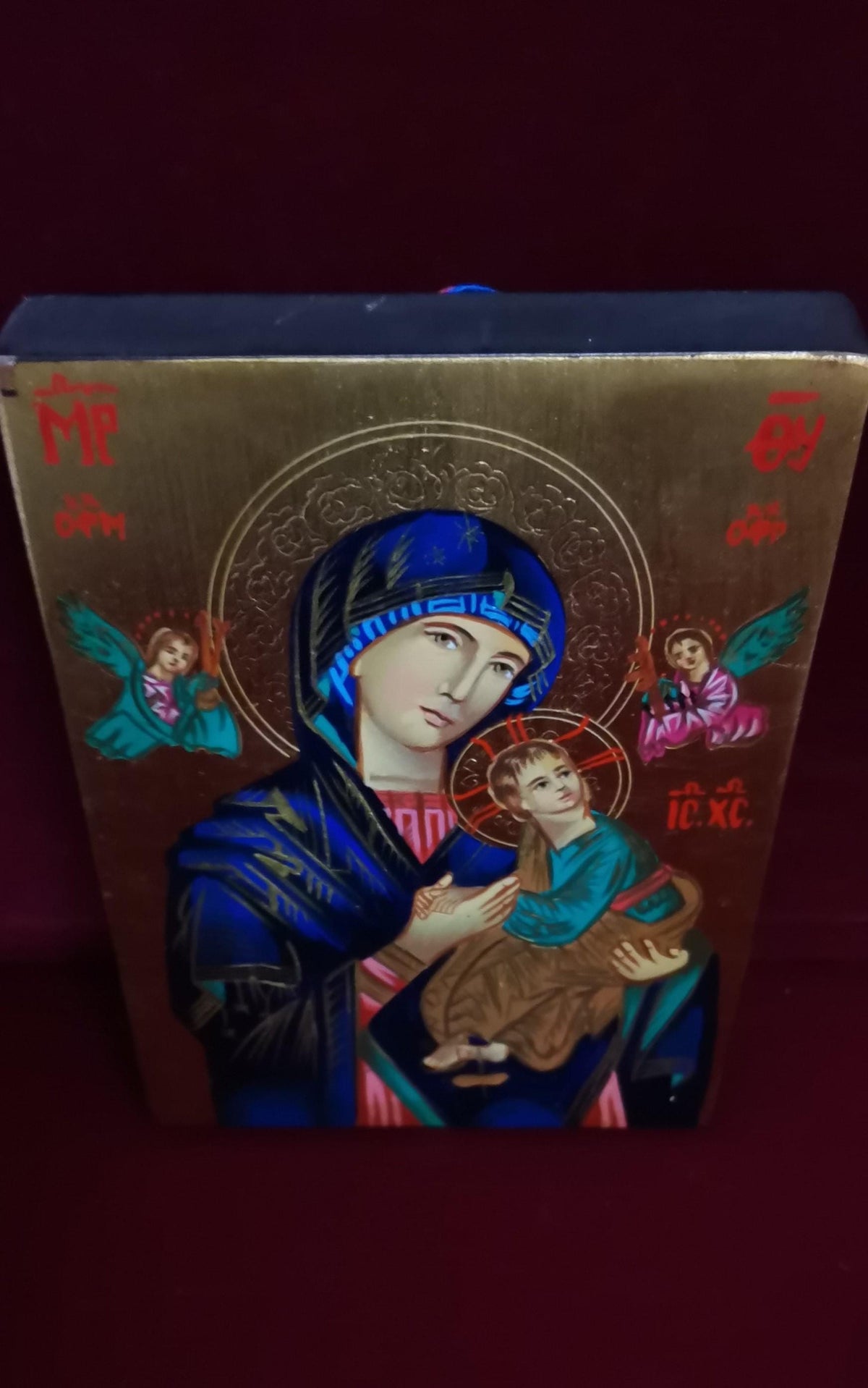 Icona Sacra Madonna del Perpetuo Soccorso 10x14 cm – Dipinta a Mano