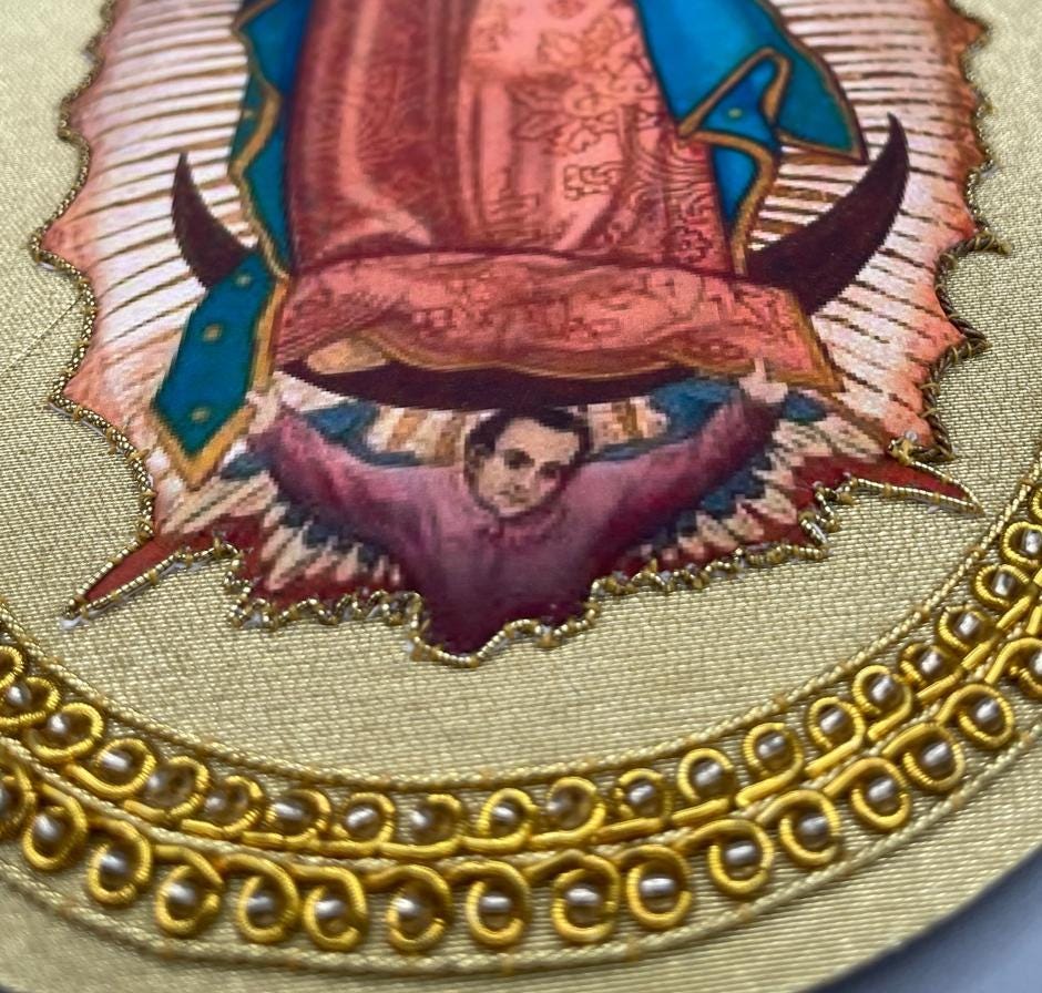 Quadro Ricamato con Filo Oro – Vergine di Guadalupe