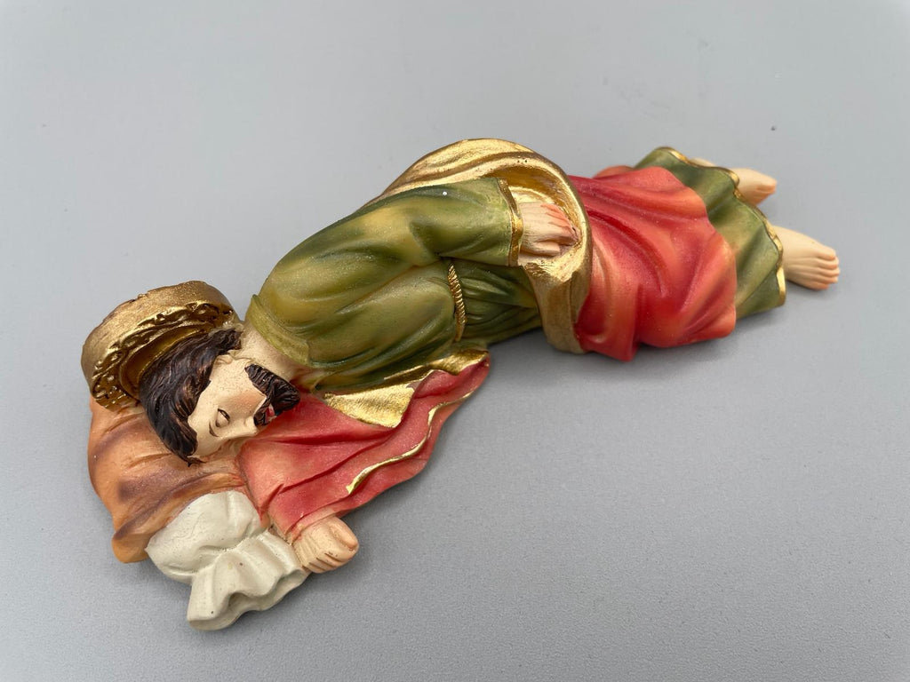 手塗り眠れる聖ヨセフ像 – 12.8 cm