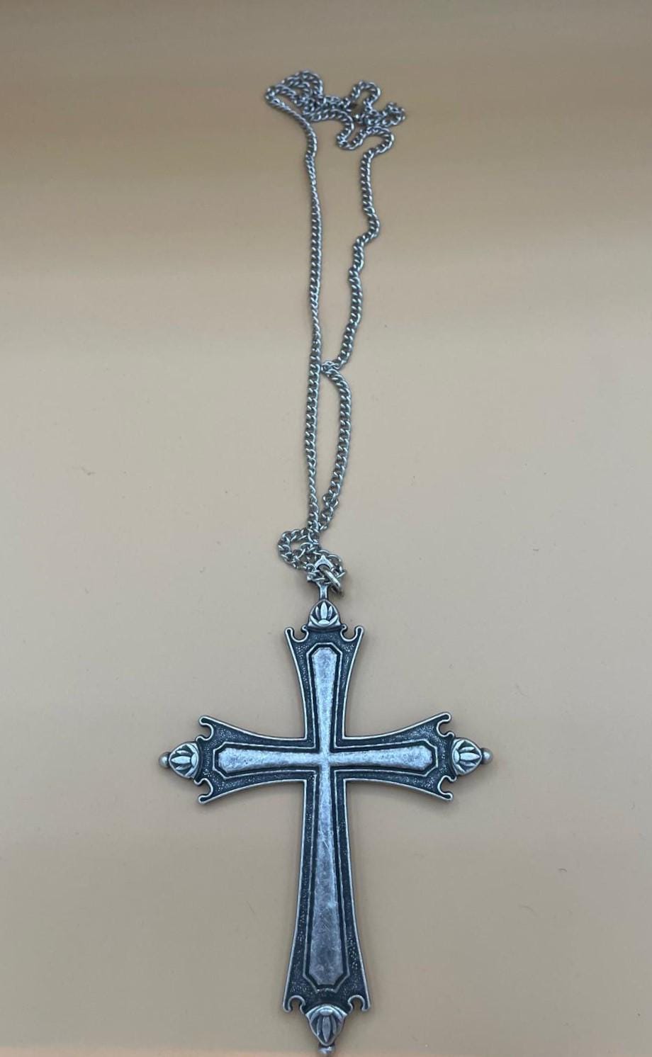 Collana con crocifisso replica Papa Leone – catena 75 cm, crocifisso 13 x 9 cm