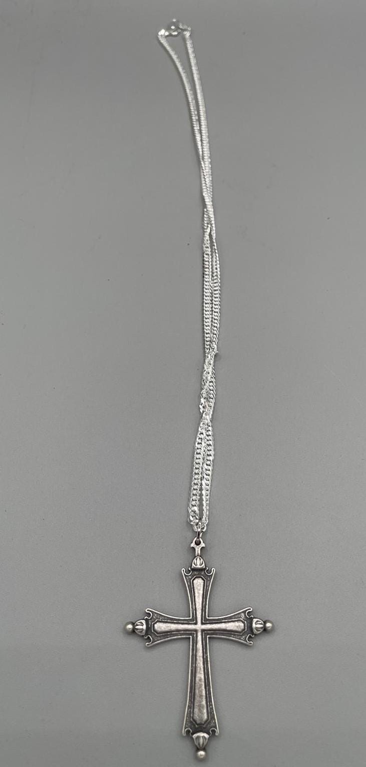 Croce replica Papa Leone XIV con collana in argento