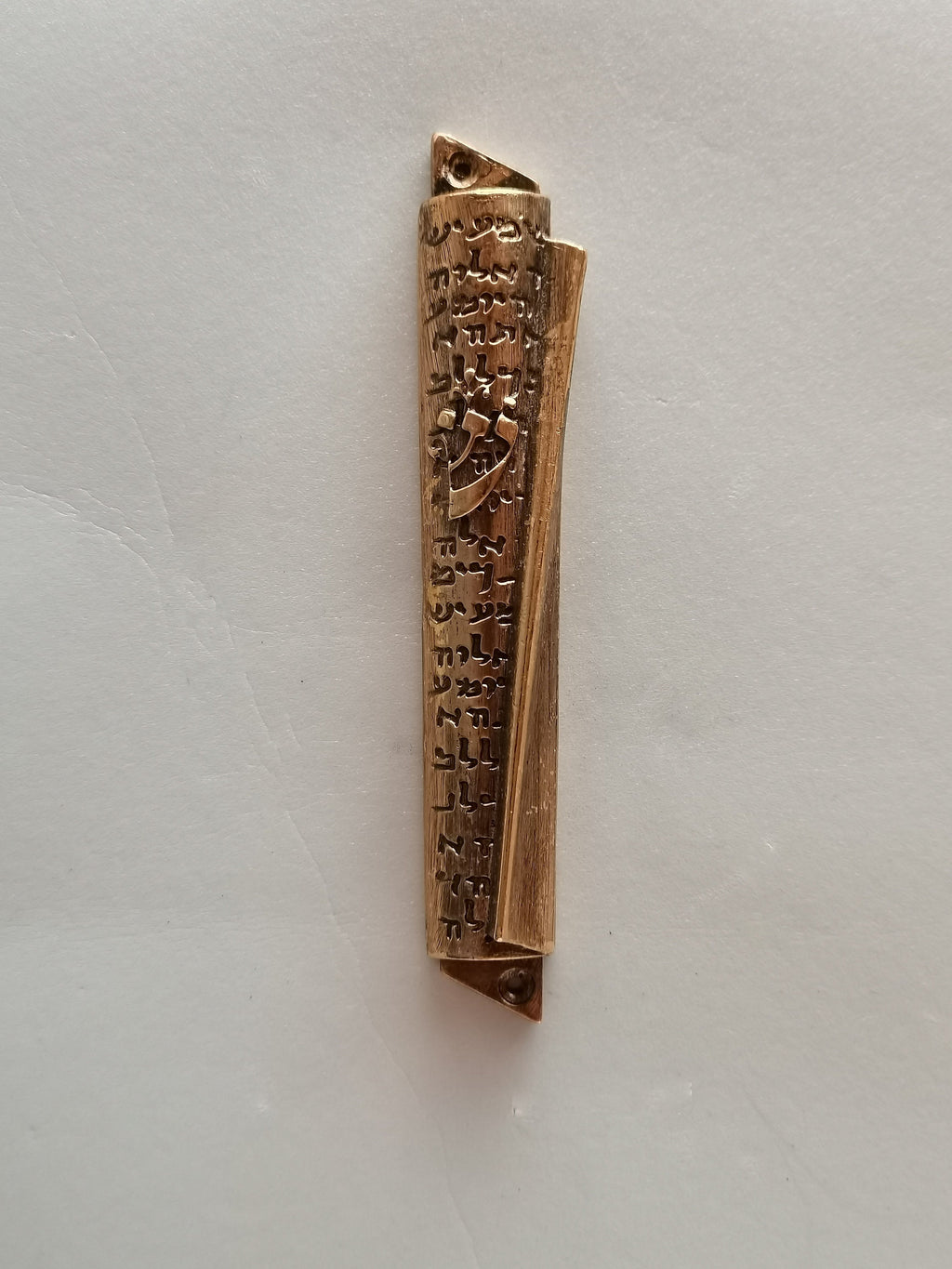 Mezuzah Tonda in Metallo Dorato 14 cm