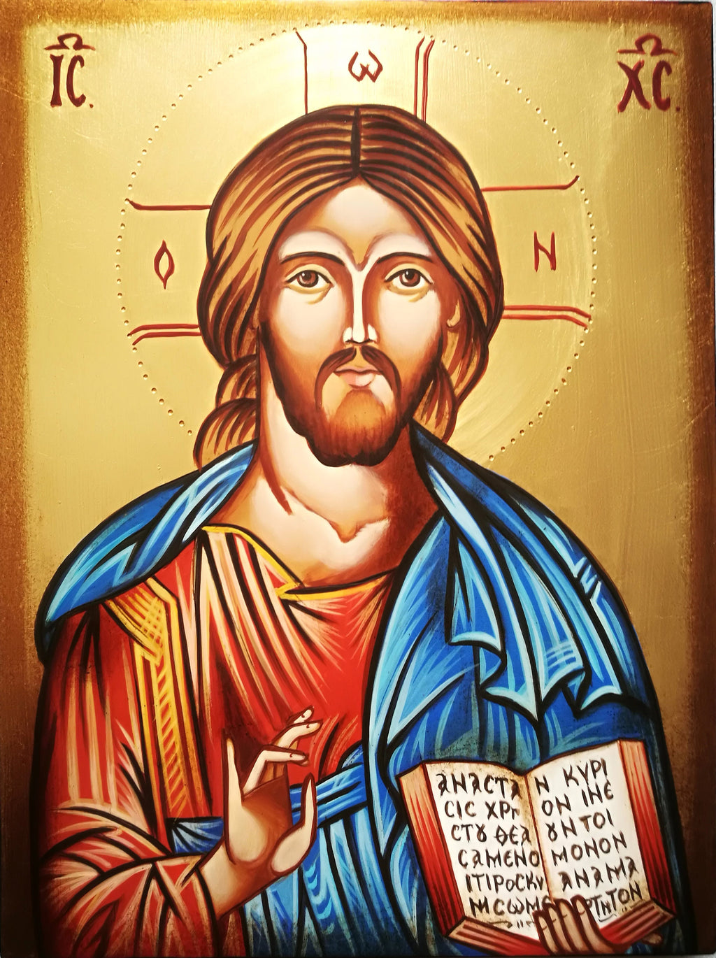 Icona Cristo Pantocratore 18x24 cm – Dipinta a Mano su Legno