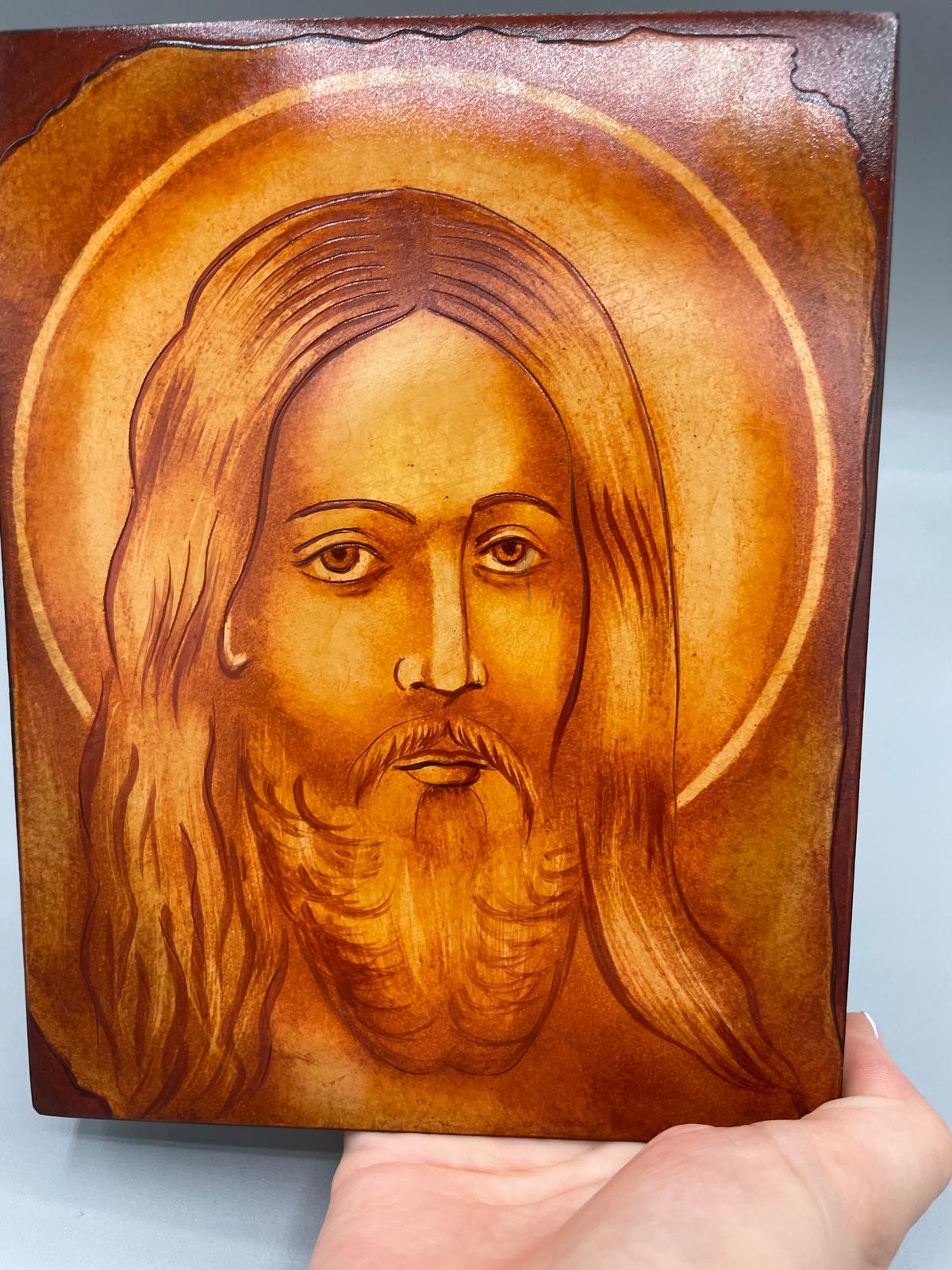 Icona sacra ortodossa del Volto di Cristo dipinta a mano – Gaspar Gabriela