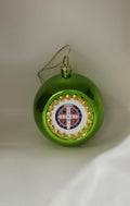 Pallina di Natale Verde con Medaglia di San Benedetto