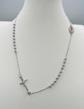 Collana stile rosario con crocifisso e medaglia sacra