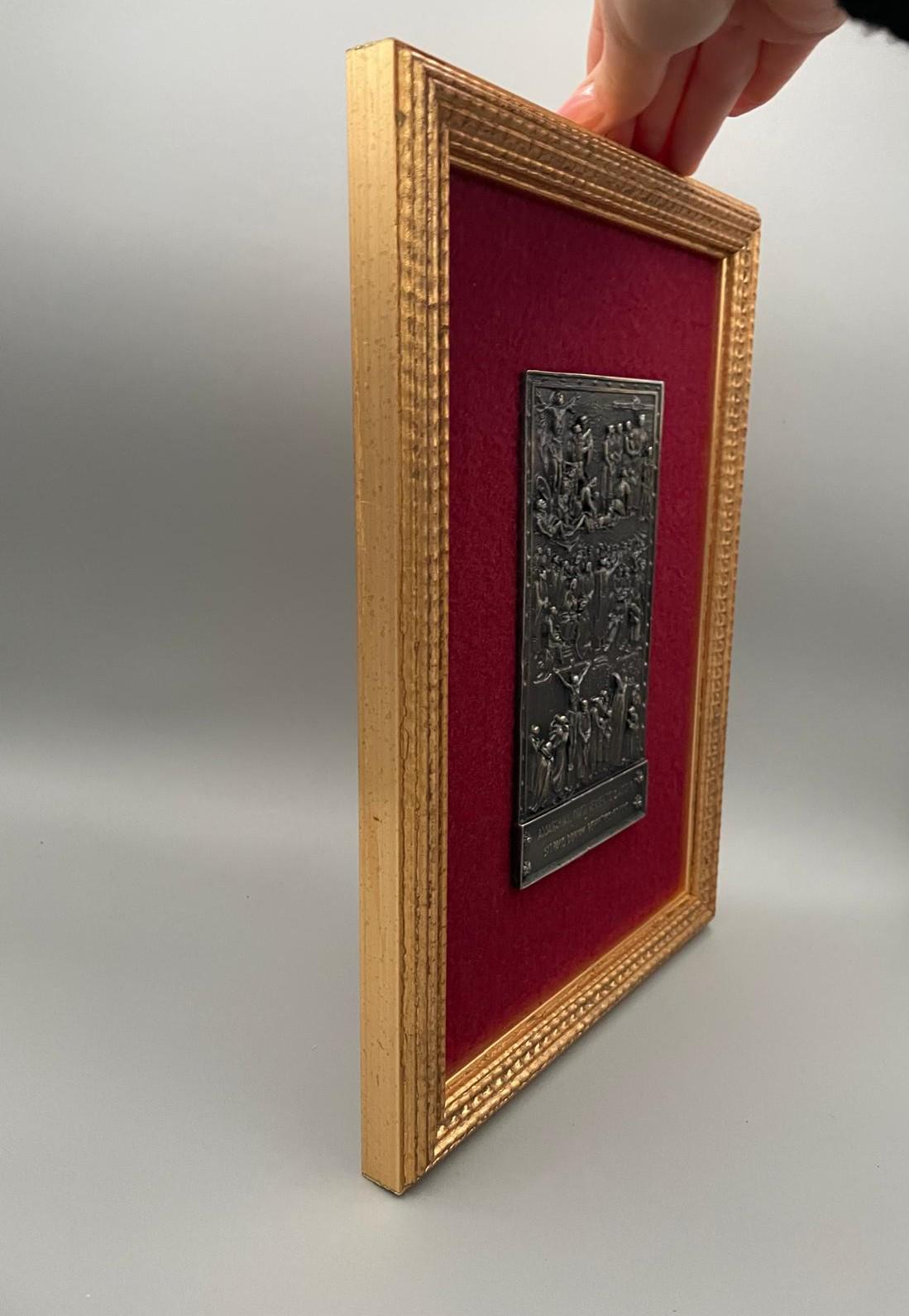 Quadro Due Porte Sante San Paolo – Bassorilievo su Velluto, Cornice Dorata (0667D)