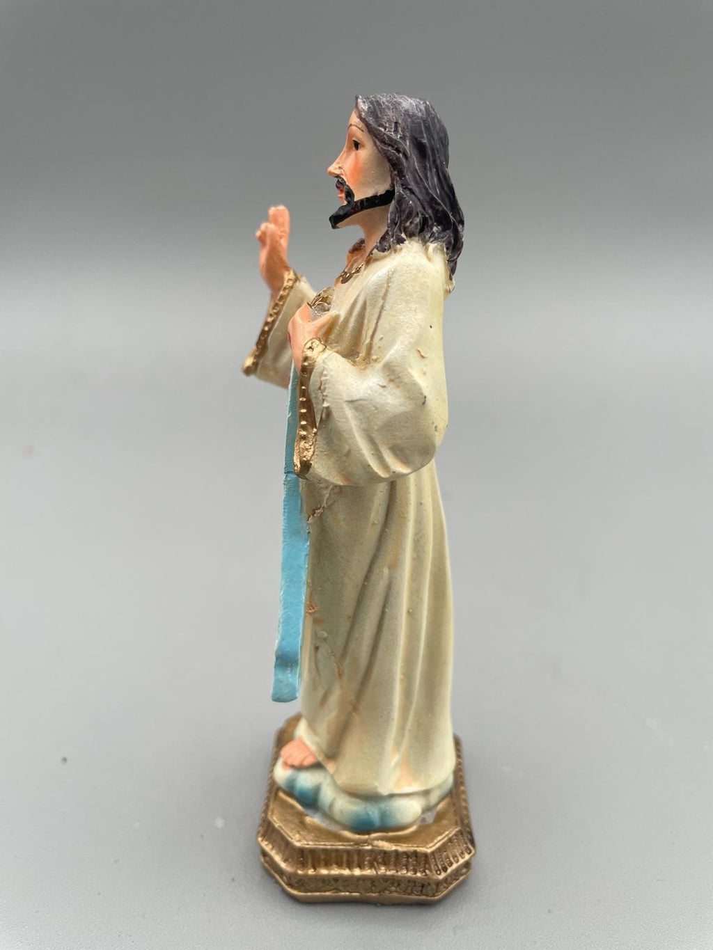 Statue Barmherziger Jesus aus handbemaltem Kunstharz – 12 cm