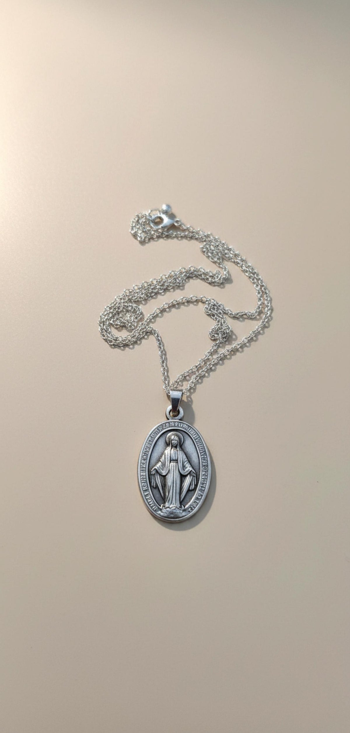 Catenina in argento 925 con Medaglia Miracolosa – 45 cm